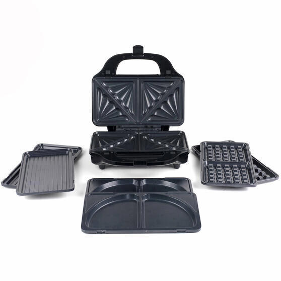 Salter XL 4-in-1 Snack Maker with Waffle, Panini, Toastie And Omelette Plates