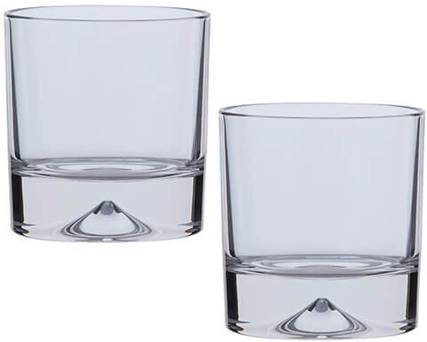 Dartington Dimple Double Old-Style Drinking Glass, Transparent, 2 pieces
