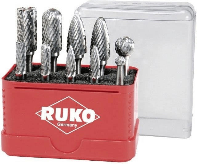 RUKO 10pcs HM Milling Pin Sets (116002)