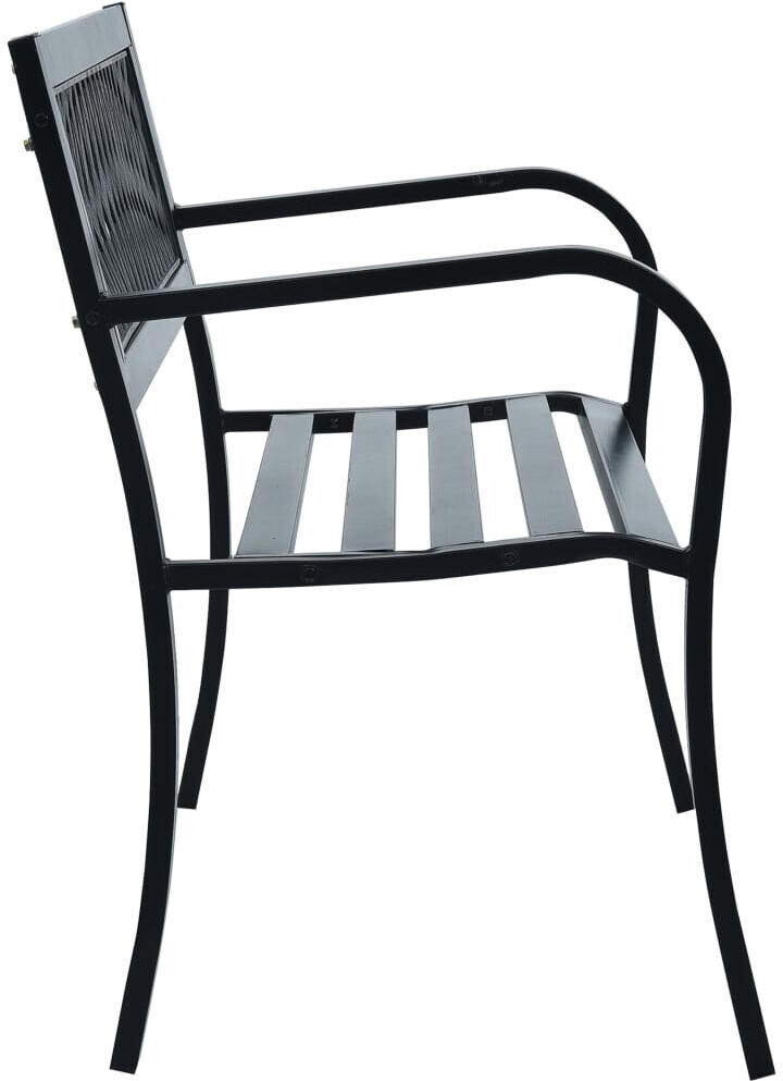 vidaXL Garden Bench in Black Steel 125 cm