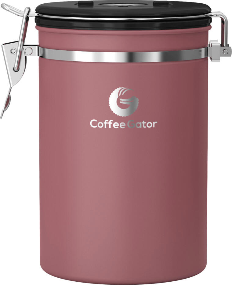 Coffee Gator Stainless Steel Coffee Canister Large rose