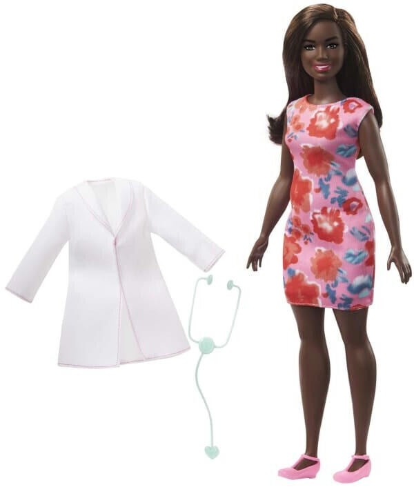 Barbie Career Doctor Doll, Brunette Hair, Curvy Shape With Accessories (GYT29)
