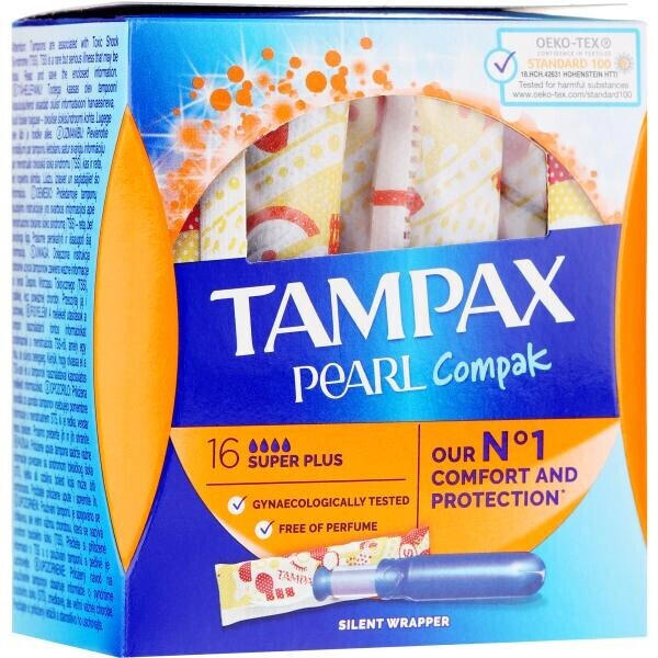 Tampax Pearl Compakt Super Plus with Applicator (16 pcs)