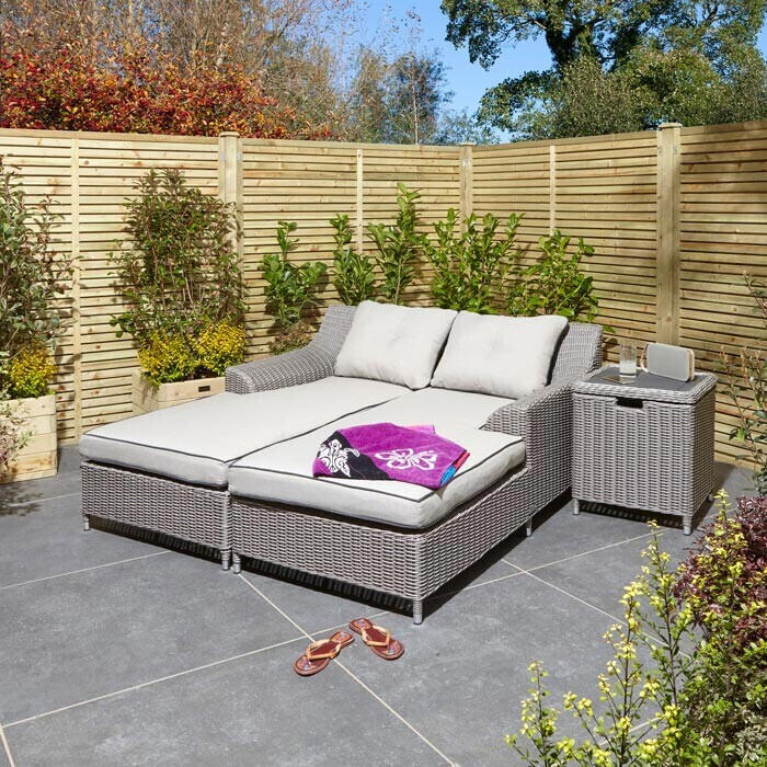 Rowlinson Prestbury Twin Sun Bed Set – Natural Stone