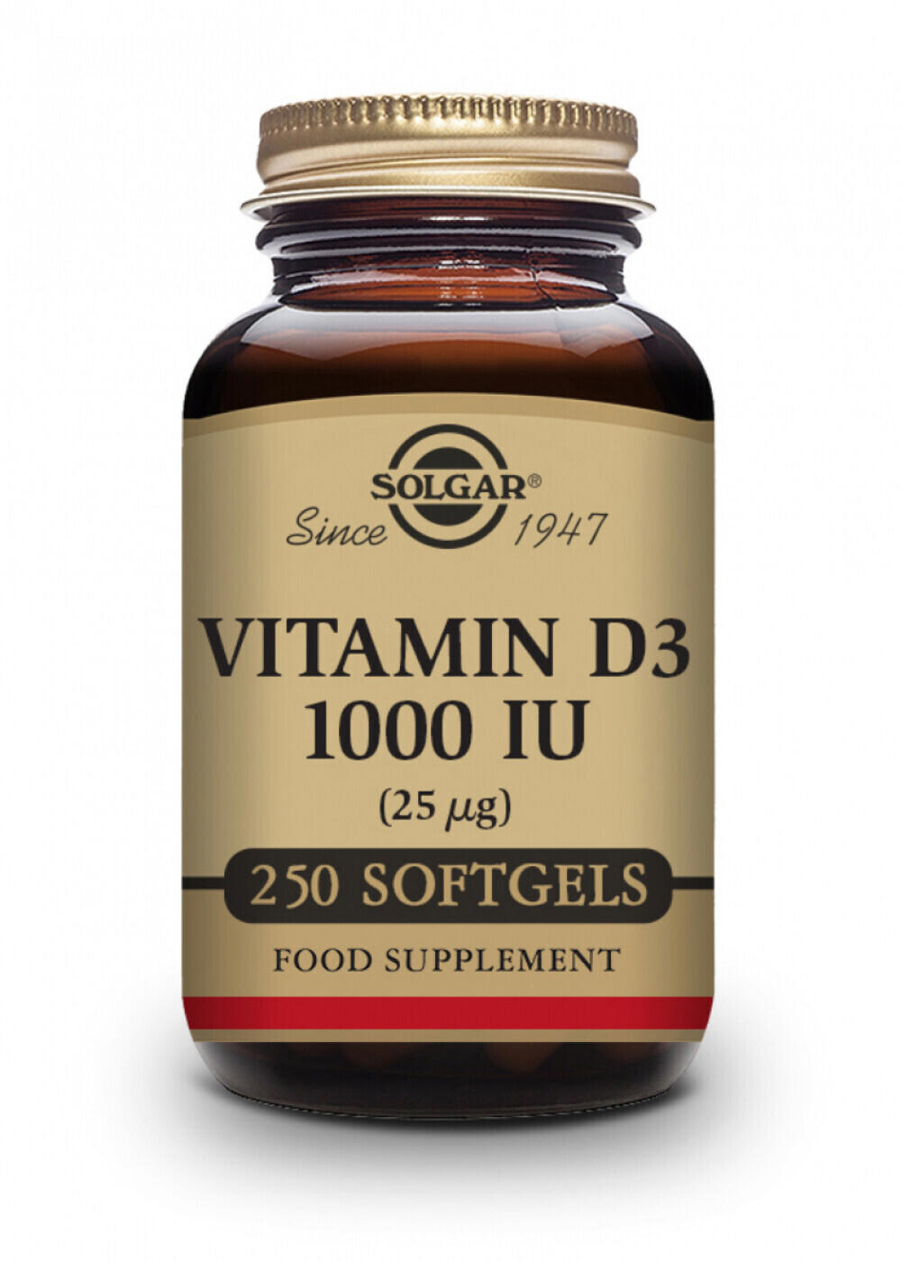 Solgar Vitamin D3 25mcg (1000IU) softgels (250 pcs.)