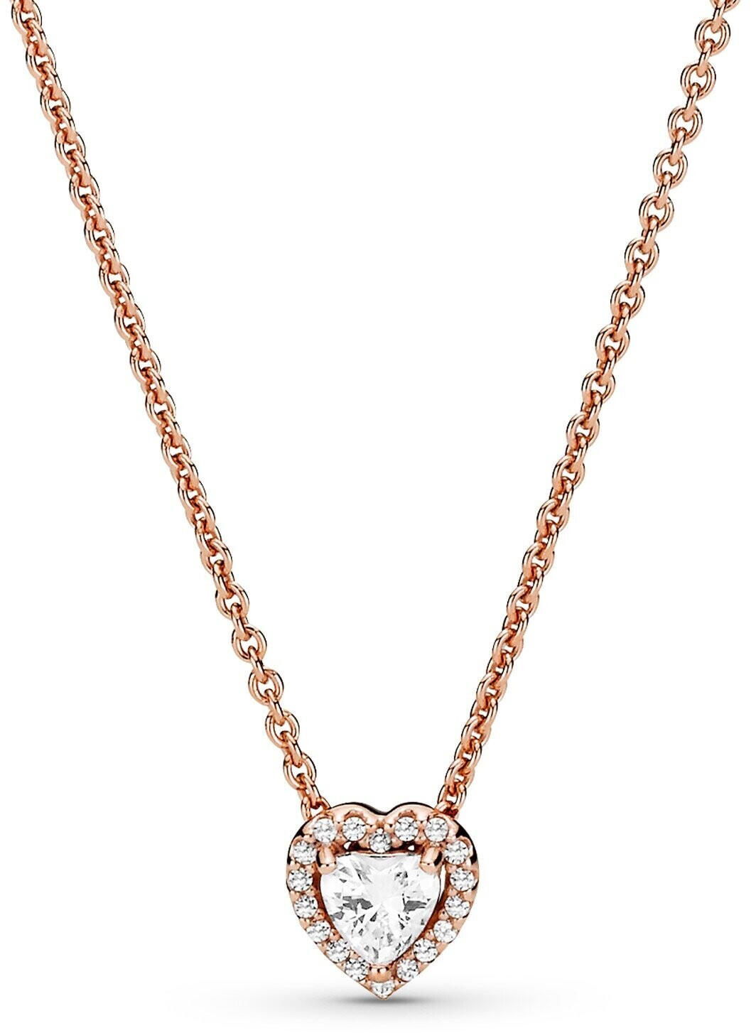 Pandora Sparkling Heart Collier Necklace Rose gold plated