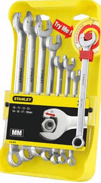 Stanley [8 Piece Open End Ratcheting Wrench Set/ 10-11-12-13-14-16-17-19mm] (95-660)