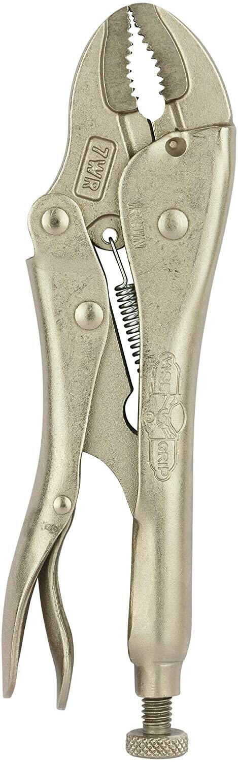 Irwin 7WRC Curved Jaw Locking Plier with Wire Cutter, 175mm Length, Silver