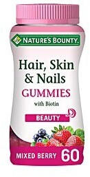 Nature's Bounty Hair, Skin & Nails with Biotin Gummies Mixed Berry (60 pcs.)