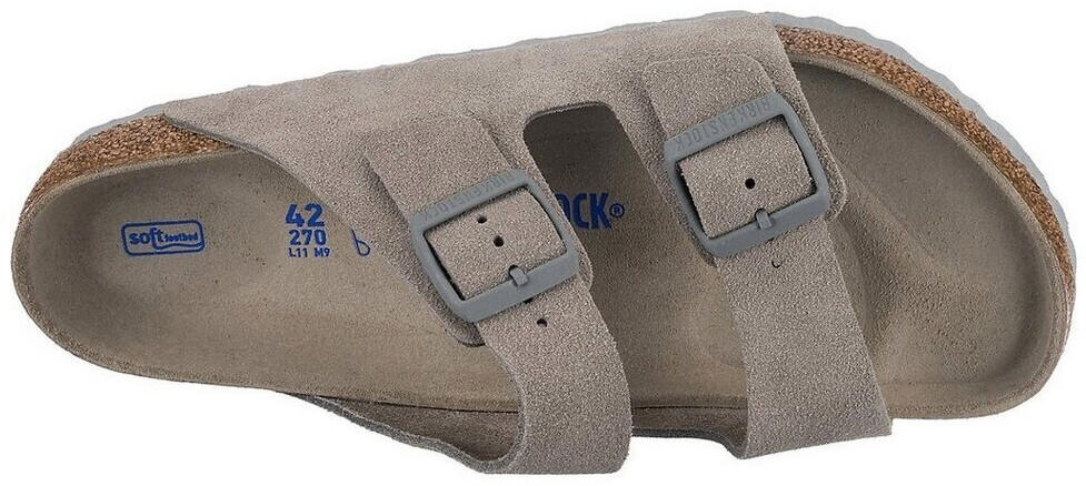 Birkenstock Arizona Soft Footbed Suede Leather stone coin (regular)