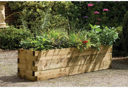 Forest Garden Caledonian Wooden Trough Raised Bed (180 x 45 x 42cm)