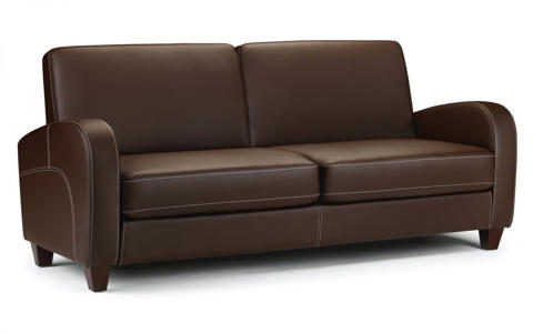 Julian Bowen Vivo 3 Seater Sofa in Chestnut Faux Leather
