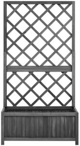 vidaXL Planter with Trellis Fir Wood (70x30x135)