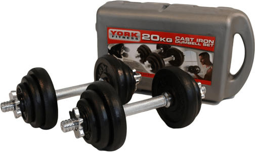 York Cast Iron Dumbbell Set 20kg