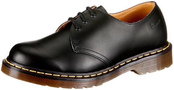 Dr. Martens 1461 Black Smooth/Yellow Stitch