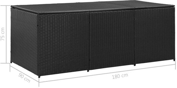 vidaXL Garden Chest 180×90×75cm Black