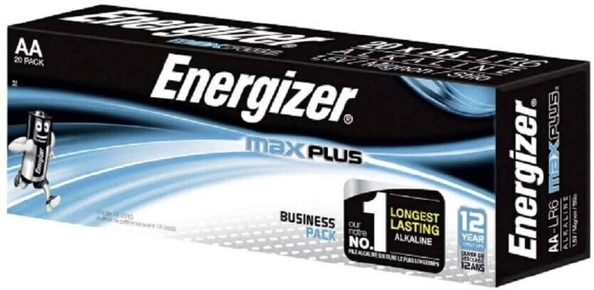 Energizer Max Plus AA Alkaline Batteries - Pack of 20