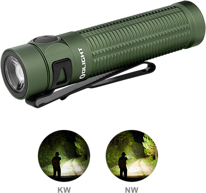 OLight Baton 3 per rechargeable flashlight in the new version without a distance sensor (O-Baton3Pro-CW-ODG) green