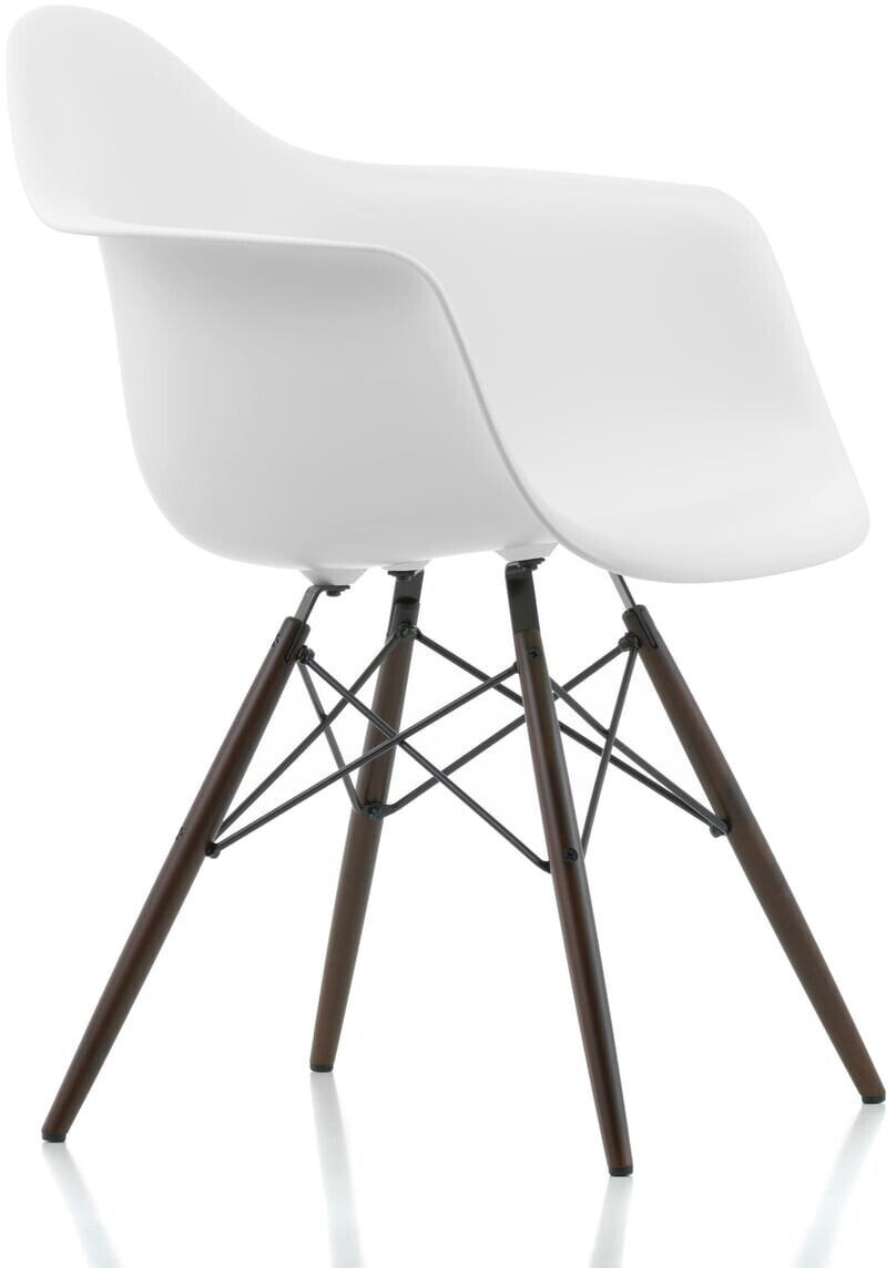 Vitra Eames Plastic Armchair DAW (New Height) (Dark Maple/White)