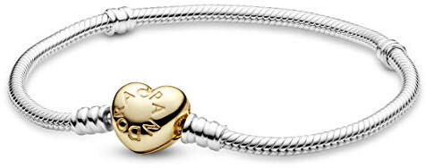 Pandora Pandora Moments Heart Clasp Snake Chain Bracelet (568707C00)