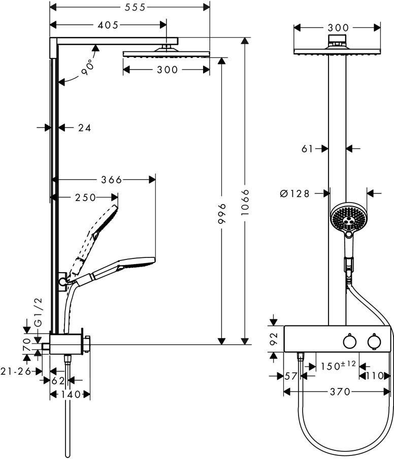 Hansgrohe Raindance E Showerpipe 300 1jet (27361000)