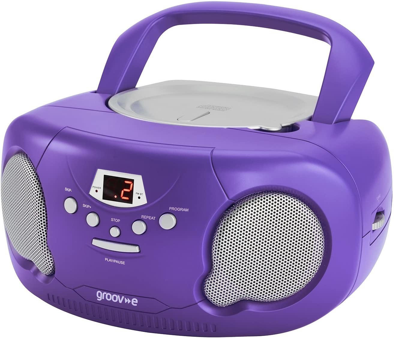 Groov-e Portable CD Player Boombox with AM/FM Radio