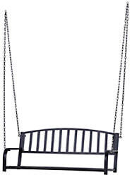 Outsunny Hanging swing with chains metal black