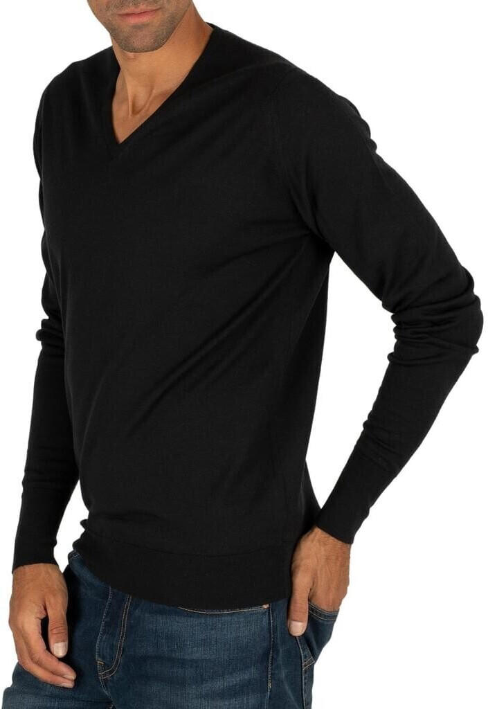 John Smedley Bobby Extra Fine Merino V-Neck Pullover black