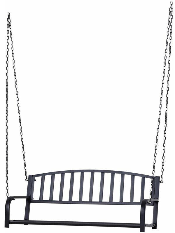 Outsunny Hanging swing with chains metal black