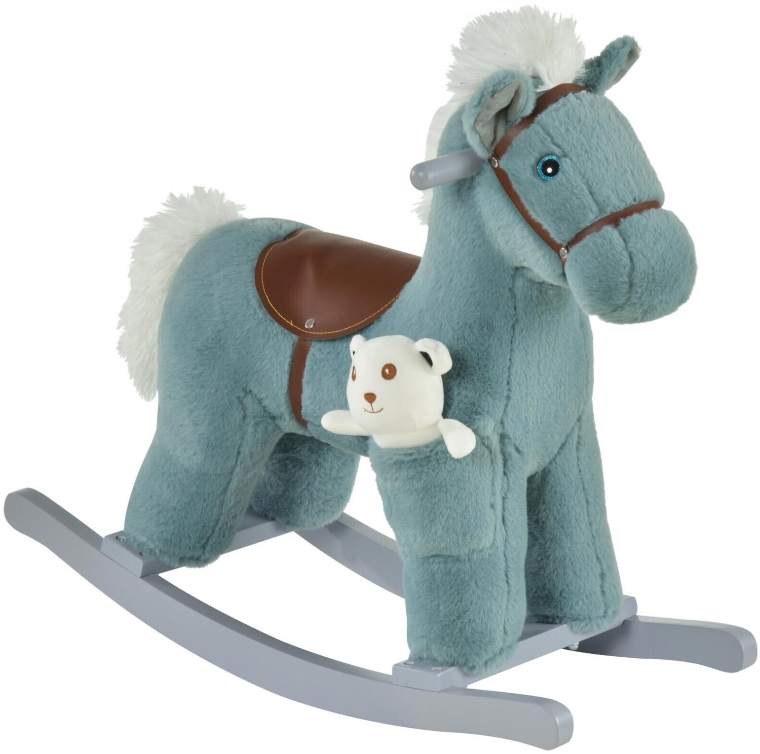 HomCom Rocking Horse with Sound Effects - blue