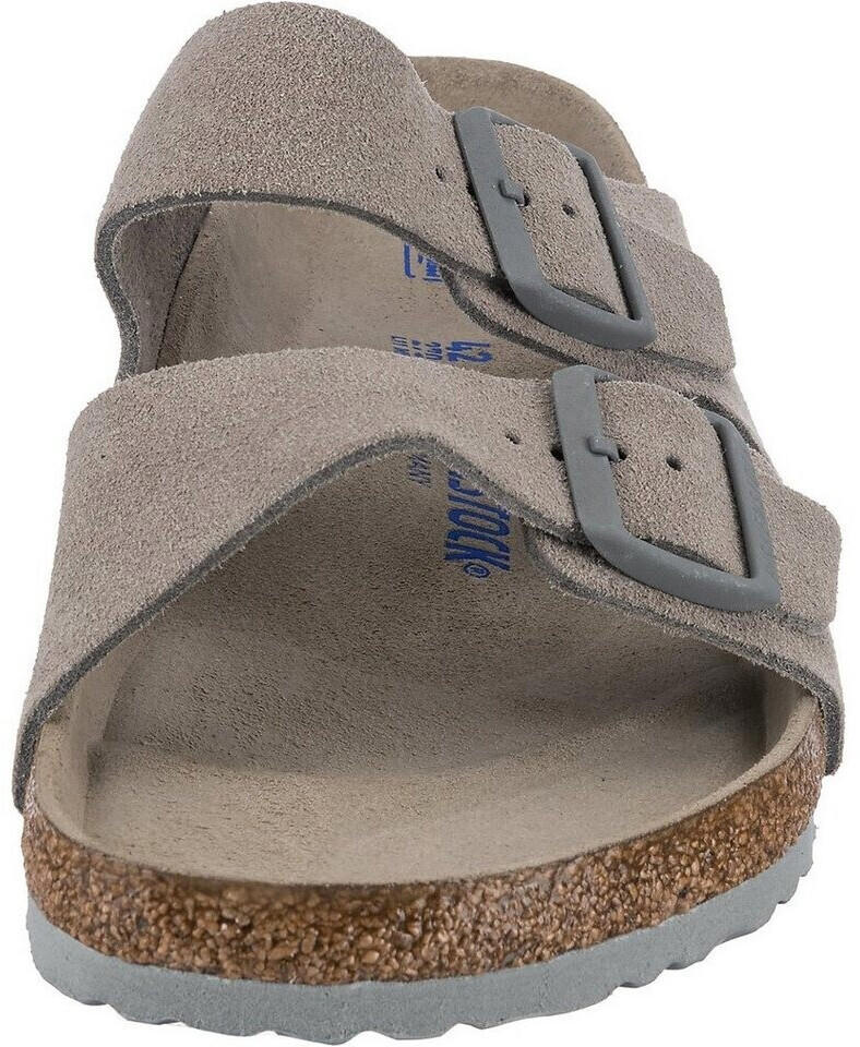 Birkenstock Arizona Soft Footbed Suede Leather stone coin (regular)