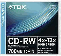 TDK CD-RW 700MB 80min 12x 10pk Jewel Case