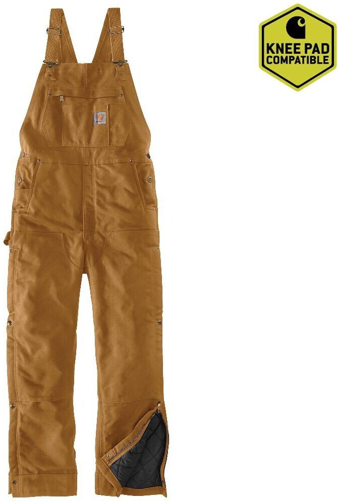 Carhartt LatzPants Firm Duck Insulated Bib Overall Brown