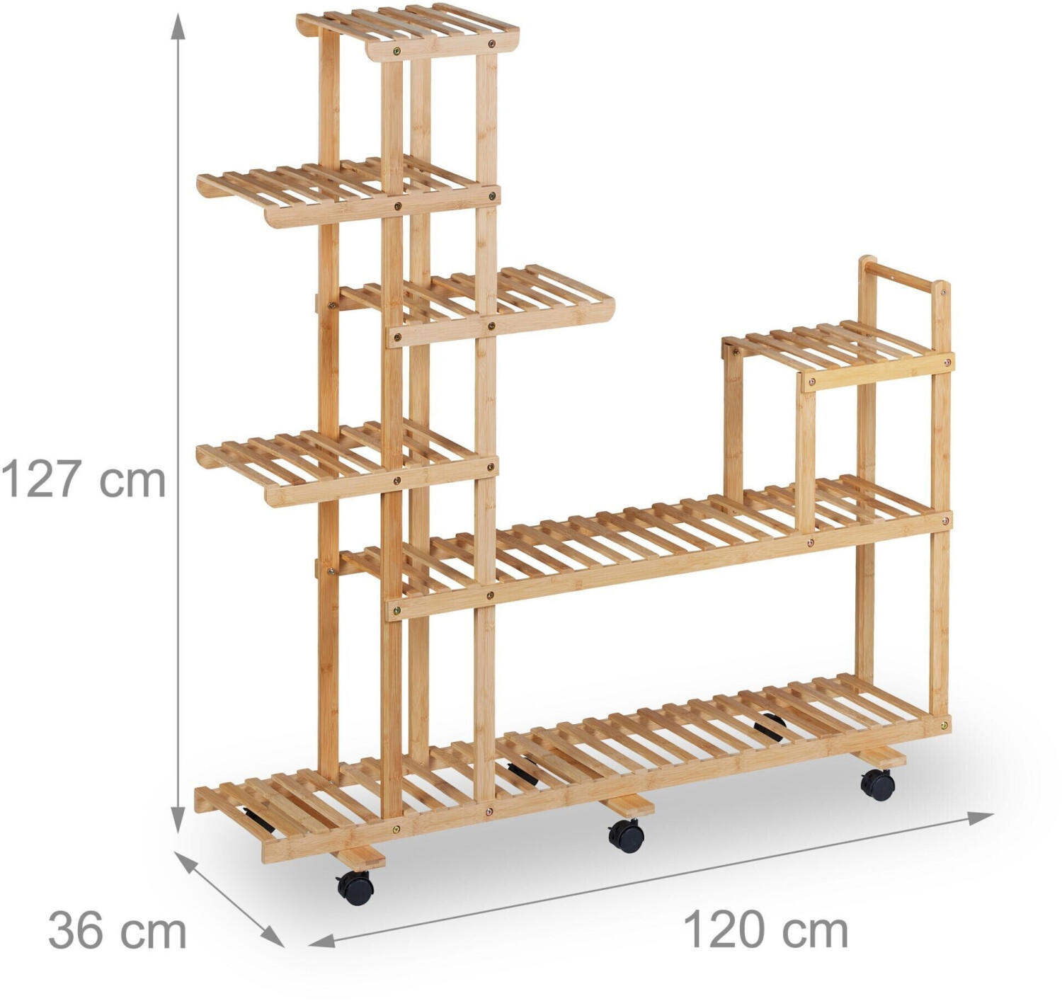 Relaxdays Bamboo plant shelf