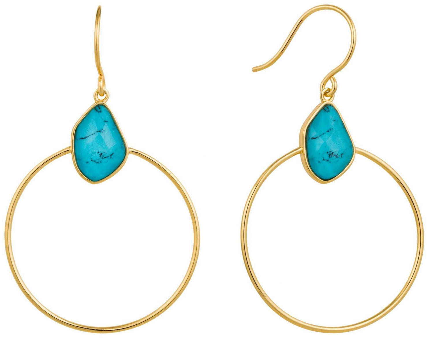 Ania Haie Turquoise Front Hoop Gold Earrings