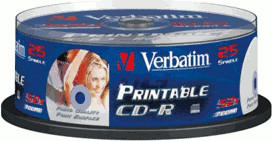 Verbatim CD-R 700MB 80min 52x AZO bedruckbar ID Brand 25pk Spindle