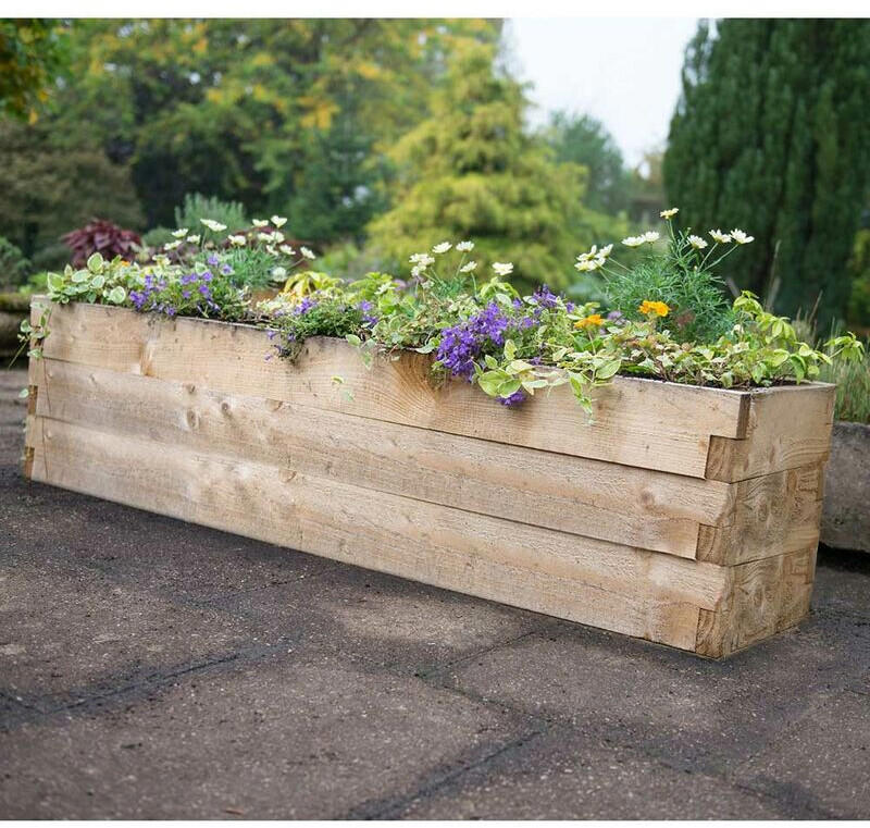 Forest Garden Caledonian Wooden Trough Raised Bed (180 x 45 x 42cm)