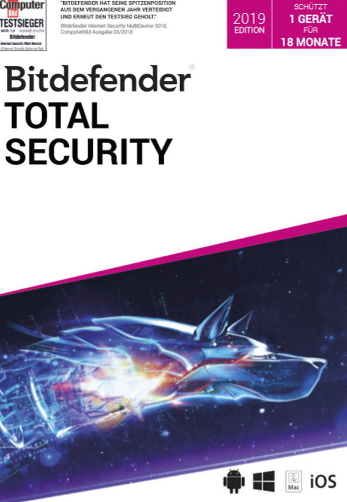 Bitdefender Total Security 2019 (1 Device) (1,5 Years)