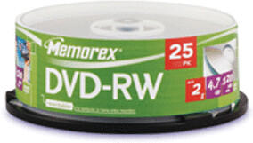 Memorex DVD-RW 4,7GB 120min 2x 25pk Spindle