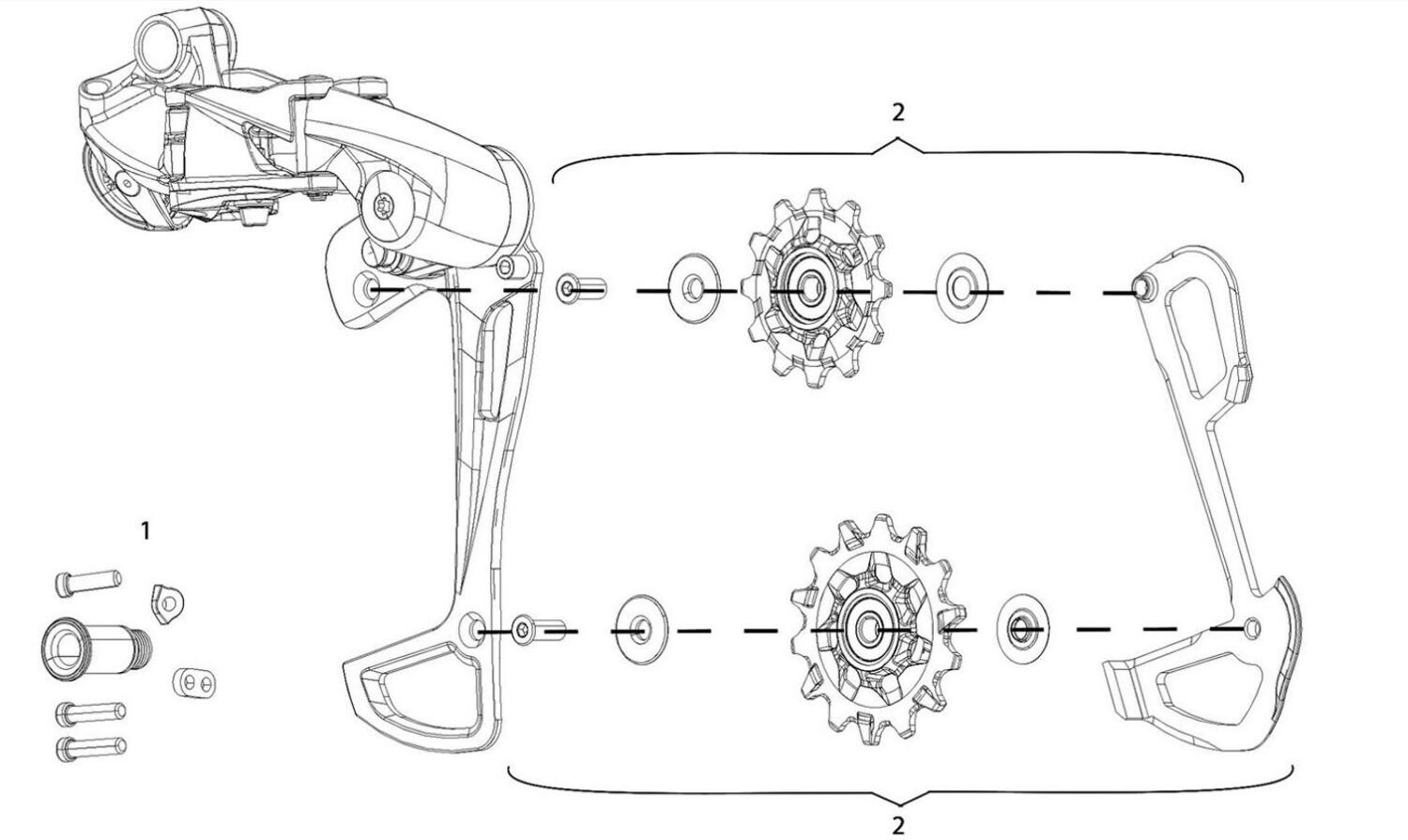 SRAM X-Sync und Inner cage Jockey Wheel für GX Eagle