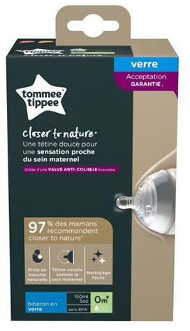 Tommee Tippee Closer to Nature Baby Bottle Glass (150 ml)