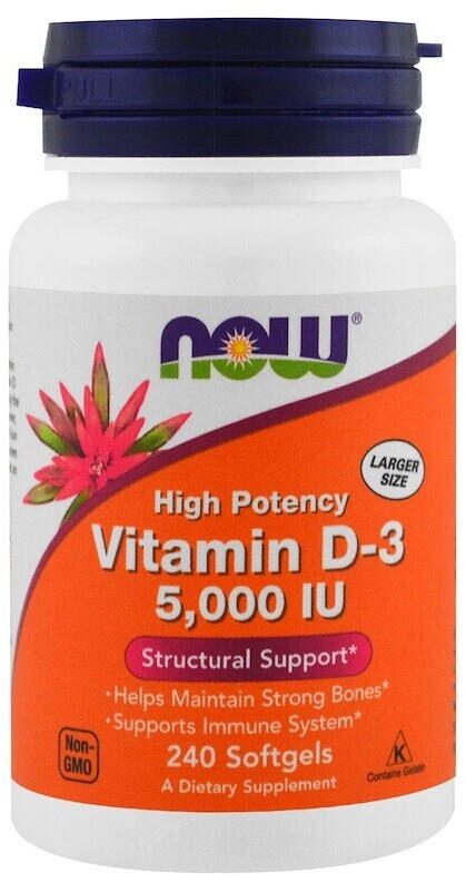 Now Foods Vitamin D-3 5000 IU Softgels