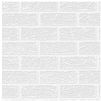 Graham & Brown Paintable Brick Effect White Wallpaper