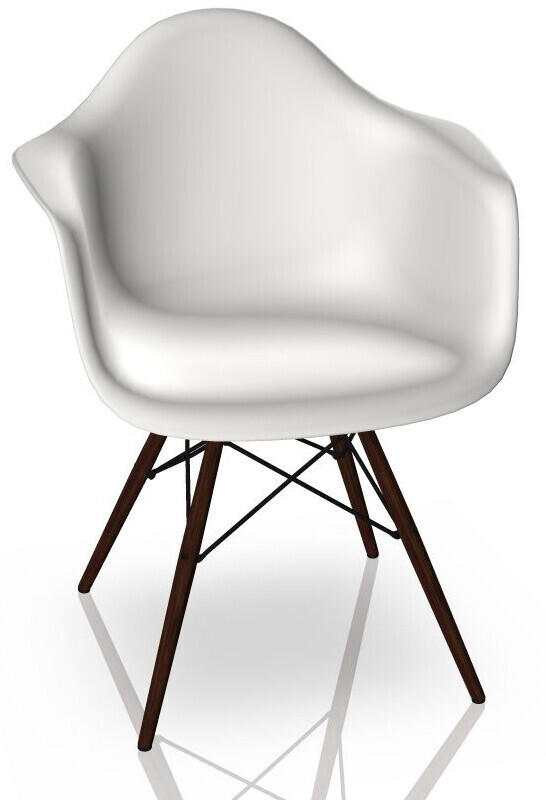 Vitra Eames Plastic Armchair DAW (New Height) (Dark Maple/White)