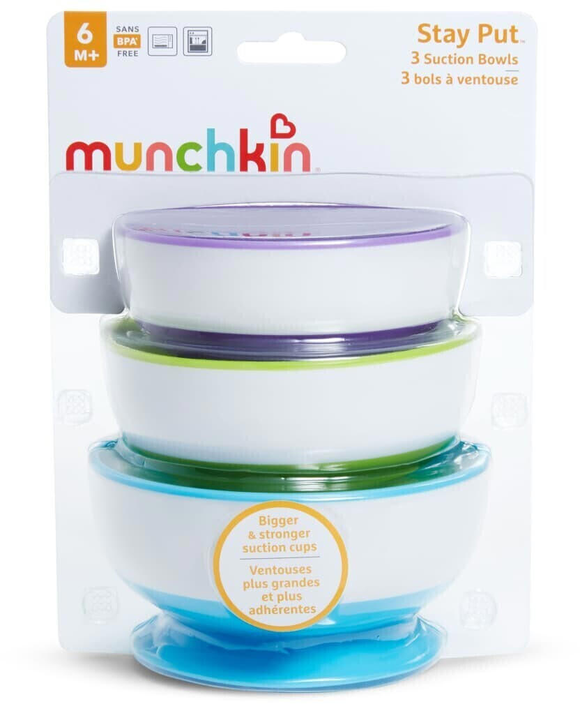 Munchkin Stay Put 3 Suction Bowls