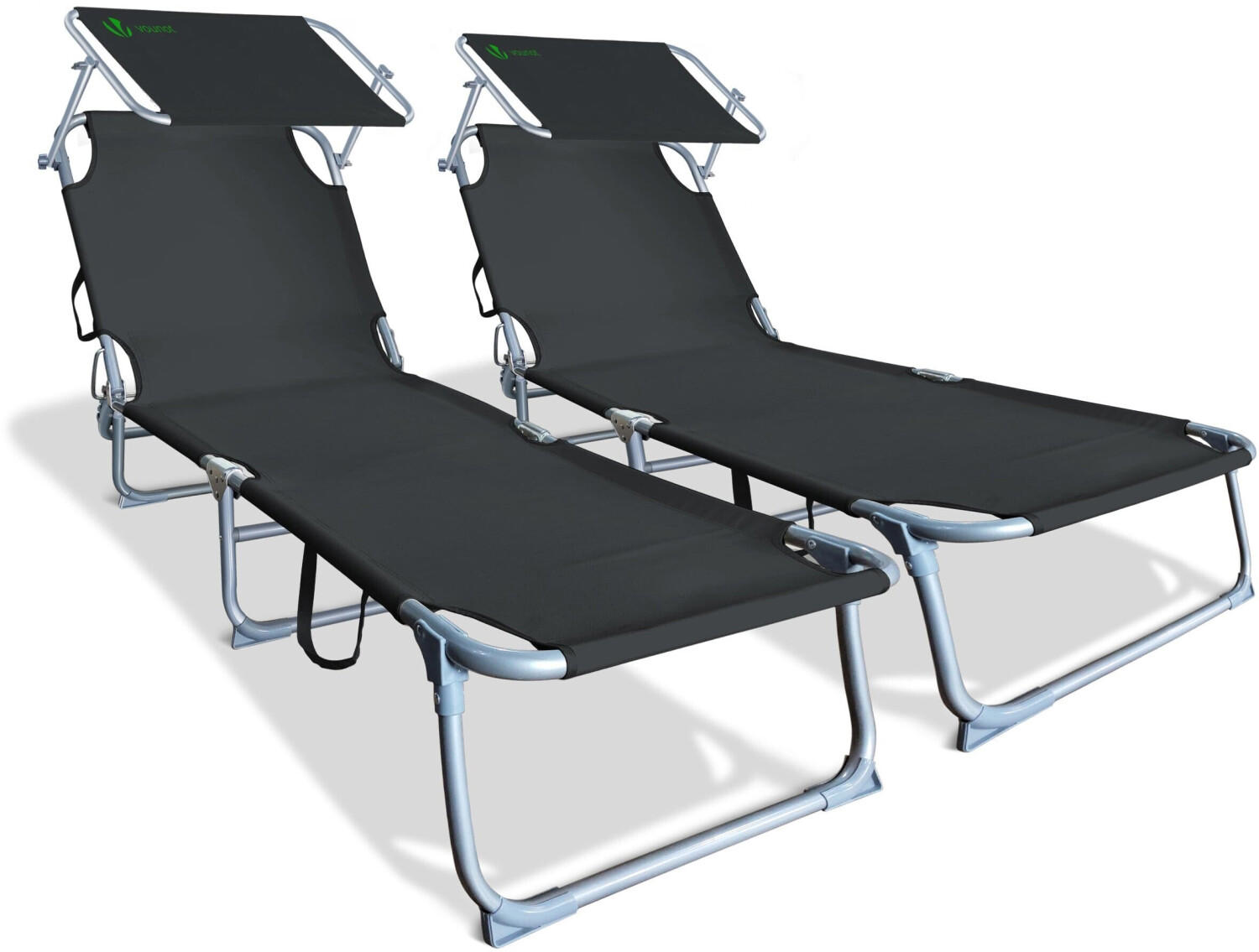 Vounot Canopy Sun Lounger (Set of 2)