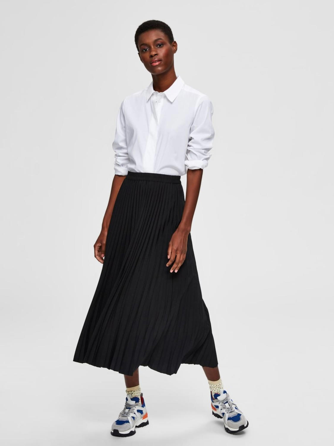 Selected Alexis Pleated Midi Skirt (16073773) black