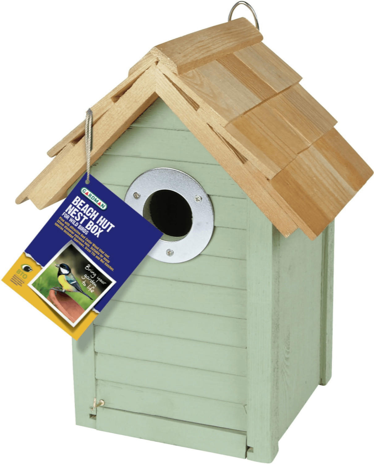 Gardman Beach Hut Nest Box Sage Green (A01685)