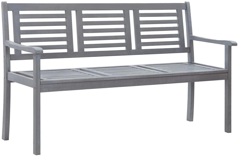 vidaXL 3-Seater Garden Bench 150 cm solid Eucalyptus Wood grey