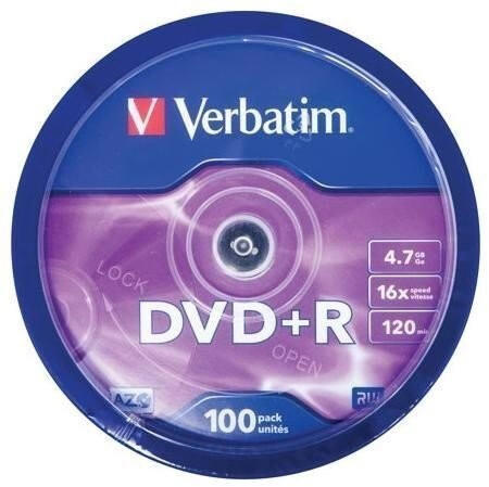 Verbatim DVD+R 4,7GB 120min 16x Matt Silver 100pk Spindle